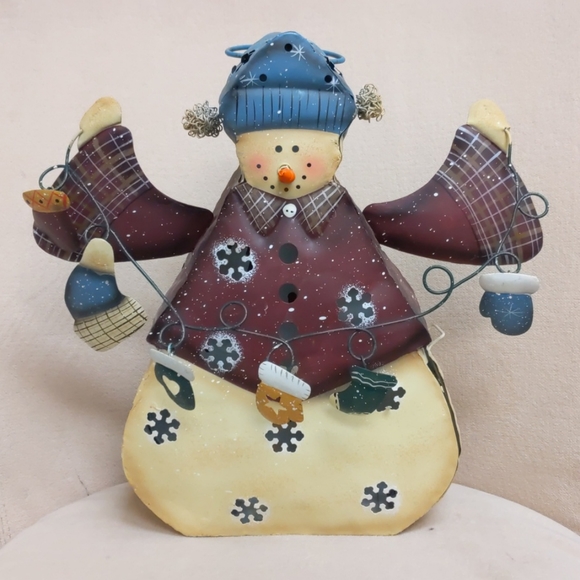 Home interiors - metal snowman candle holder - Picture 2 of 6